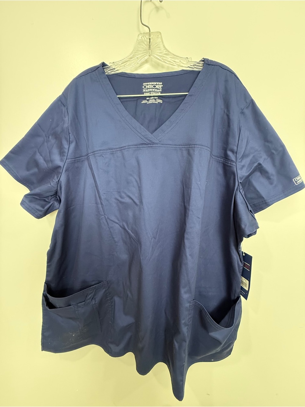 Cherokee Short Sleeve Scrub Top - Navy Blue